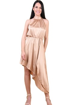 Rochie de ocazie satin, Auriu, SisterS Point, Marimea S 36 EU
